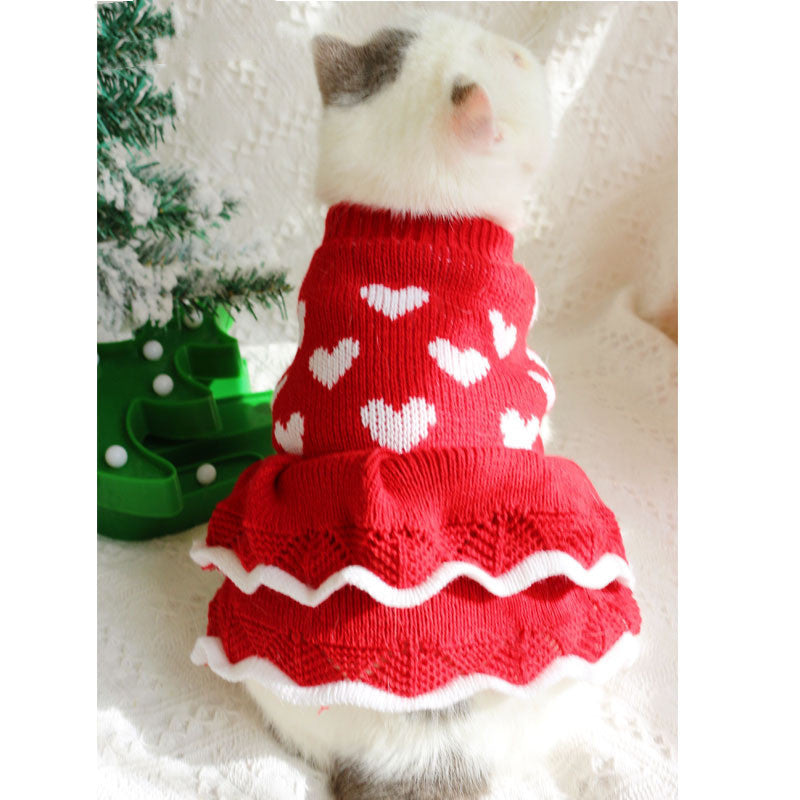 Holiday Heart Princess Cat/Dog Sweater