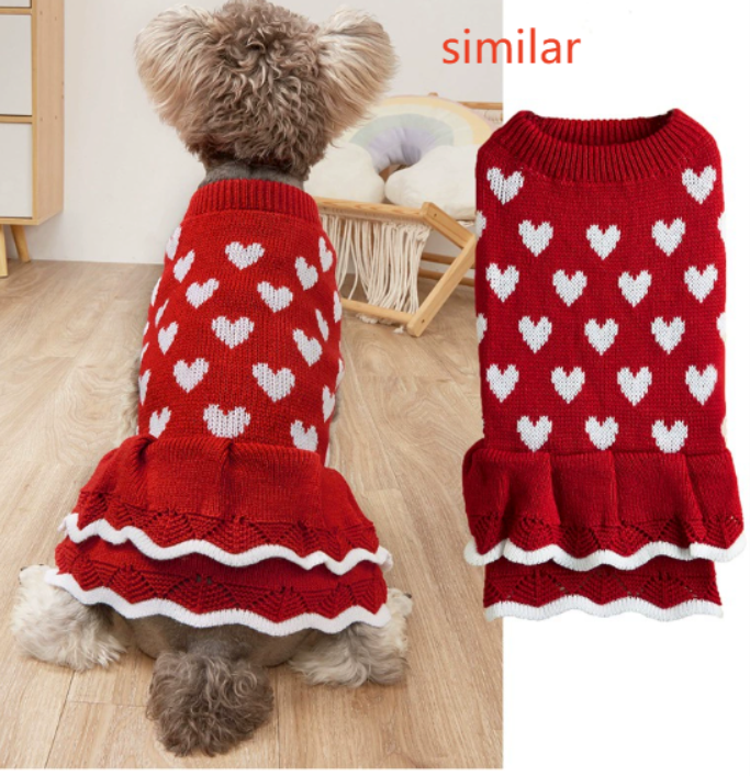 Holiday Heart Princess Cat/Dog Sweater